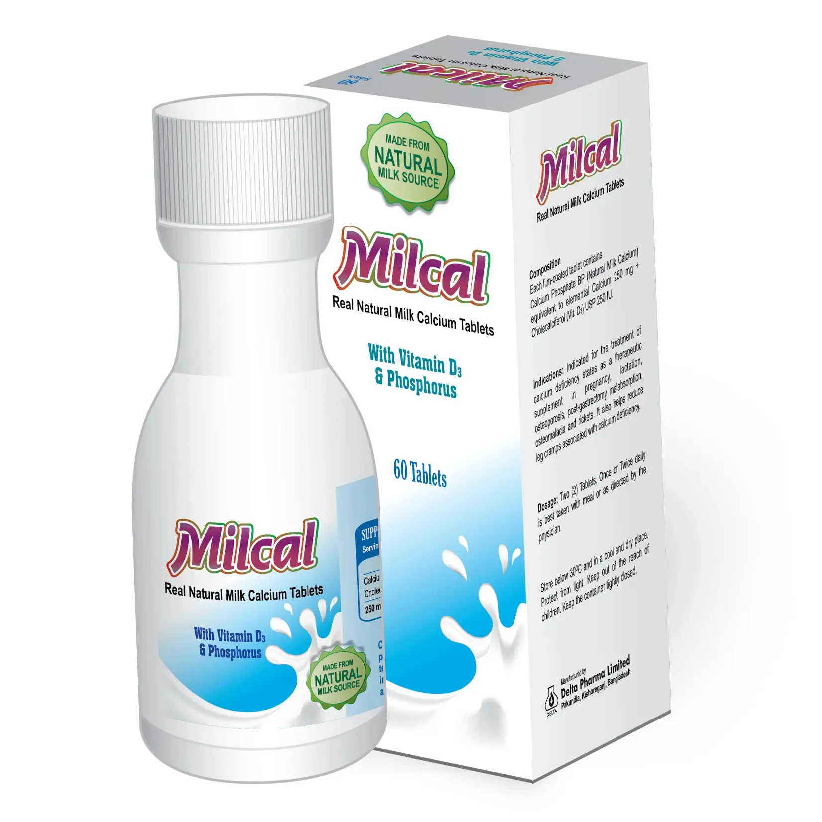 Tab.Milcal 250mg+250IU